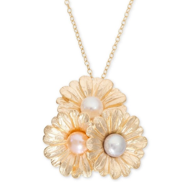 Giani Bernini Cultured Pearl Daisy Pendant Necklace - Picture 1 of 13